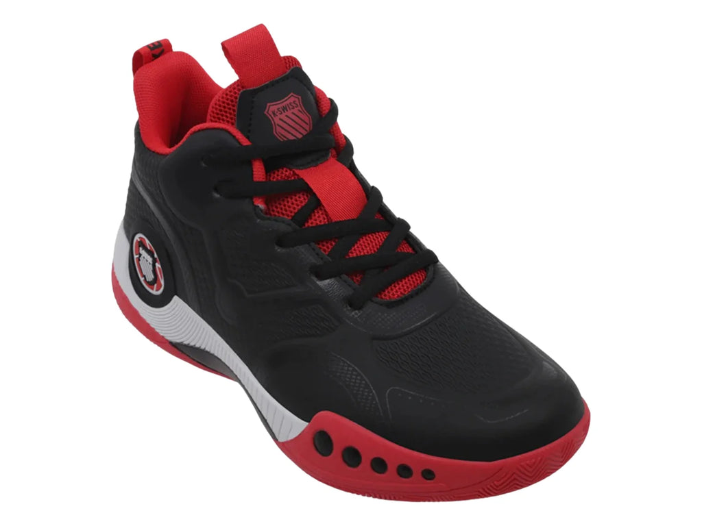 Tenis K Swiss Bronny Jr Negro y Rojo para Niño