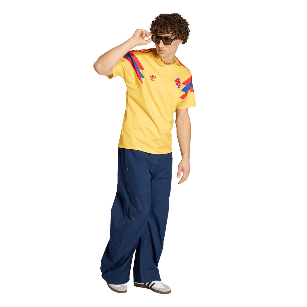 adidas Colombia Away Mens Soccer Jersey 1990 Gold