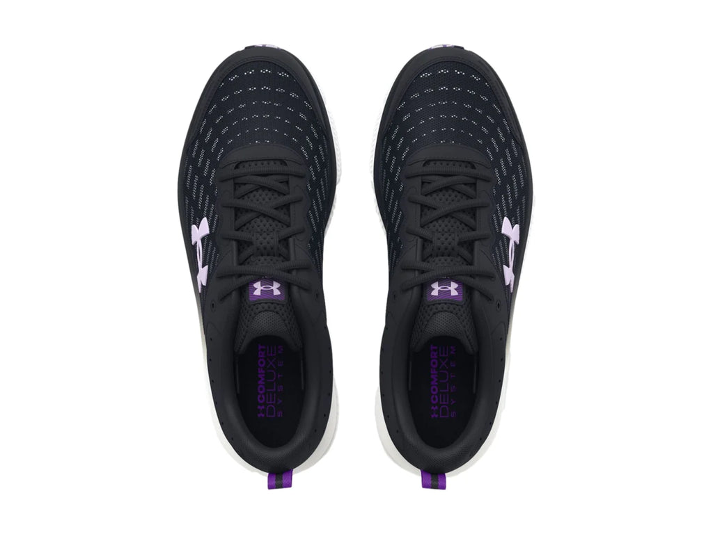 Tenis Under Armour Charged Assert 10 Negro y Blanco para Mujer