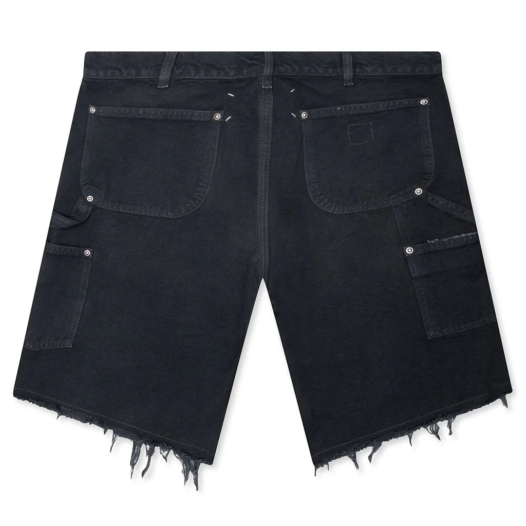Stud Denim Shorts Grey