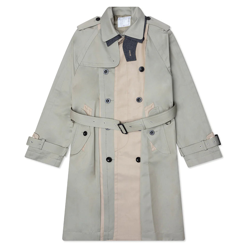 Cotton Gabardine Coat Khaki Beige