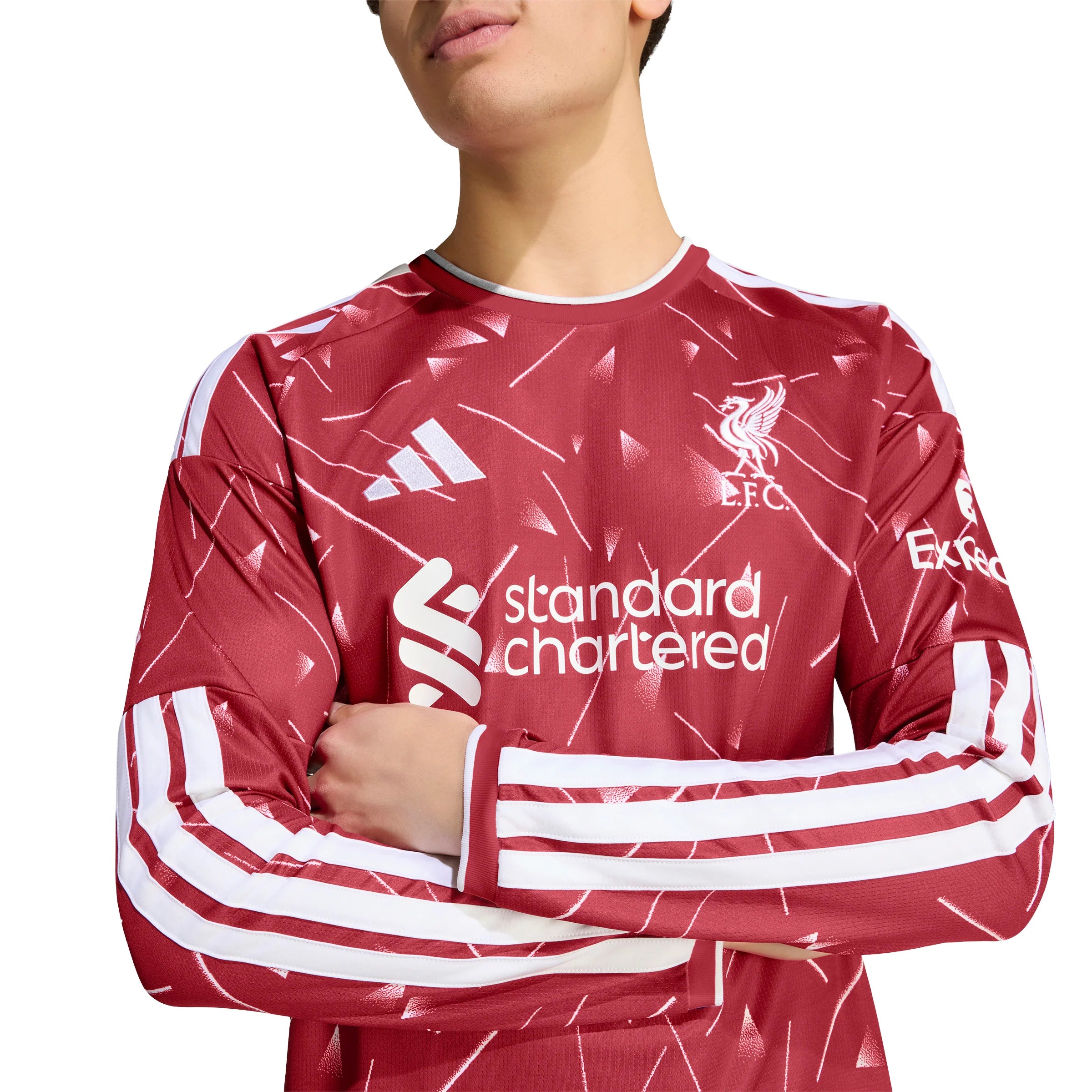 adidas Liverpool FC Home Long Sleeve Mens Soccer Jersey 26 27 Red