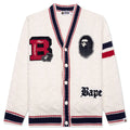 College Badges Knit Cardigan Ivory