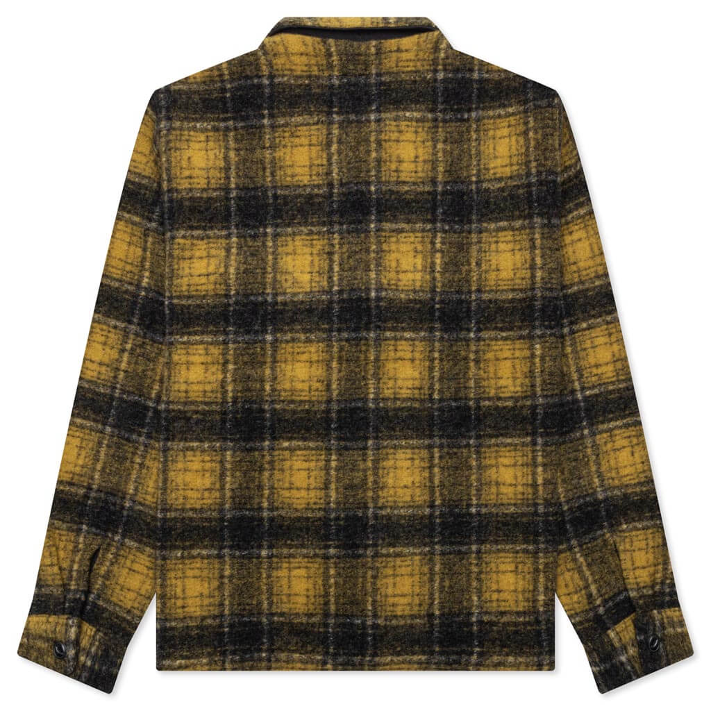 Wool Plaid Zip Shirt Yellow