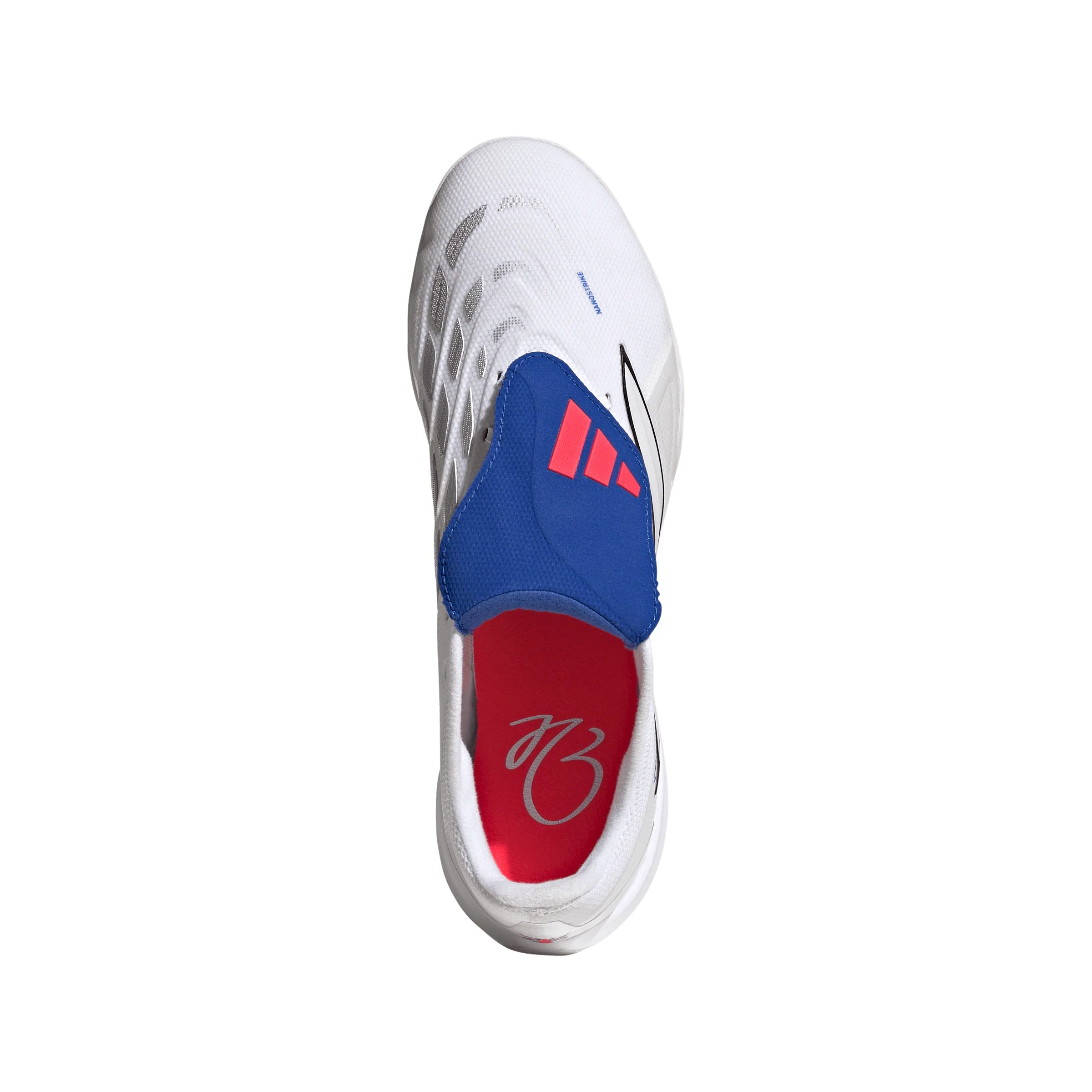 adidas Predator League Fold Over Tongue TF Turf Mens Soccer Cleats White Zero Metallic Blue