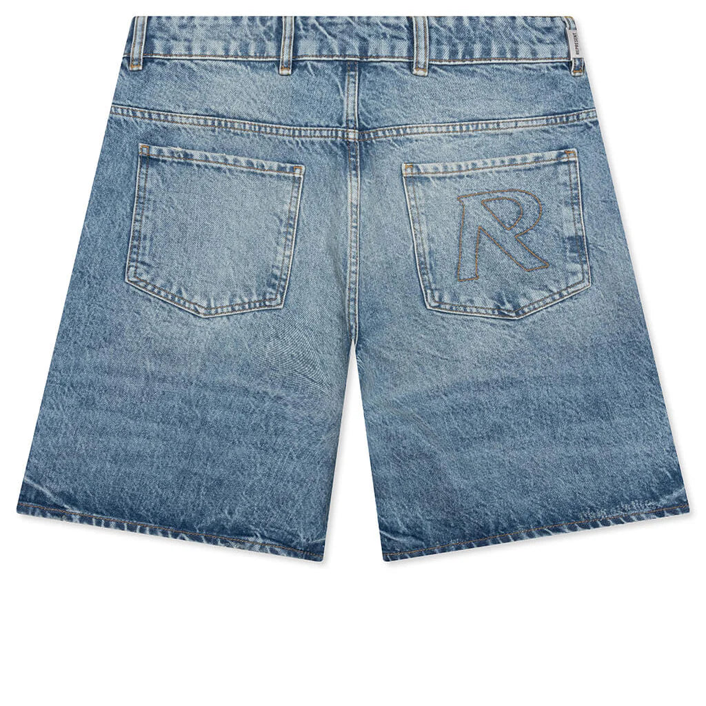 Tailored Denim Shorts Blue