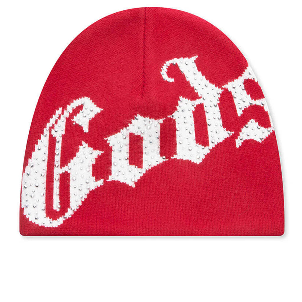 OG Logo Studded Beanie Red White