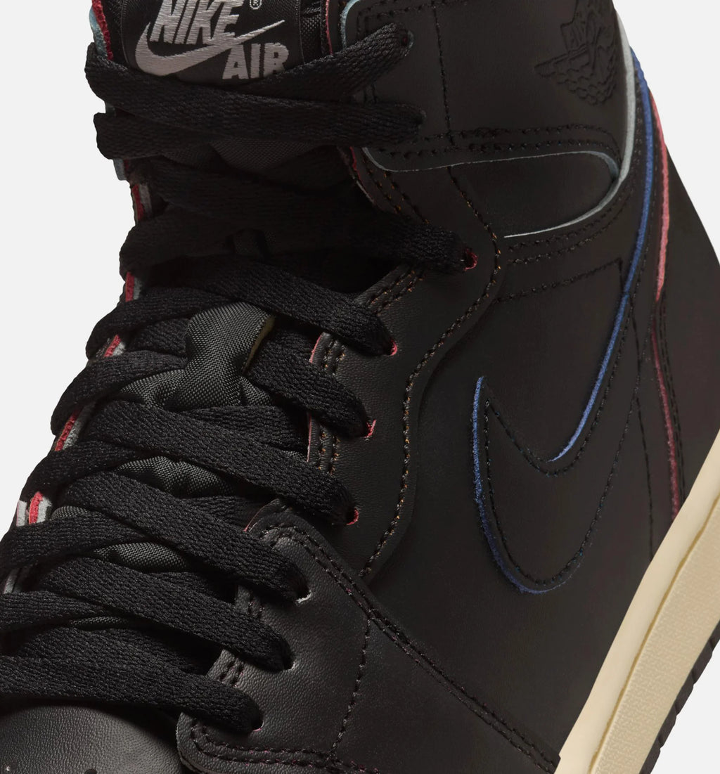 Air Jordan 1 Retro High OG Black and Muslin Mens Lifestyle Shoe Black Black Muslin
