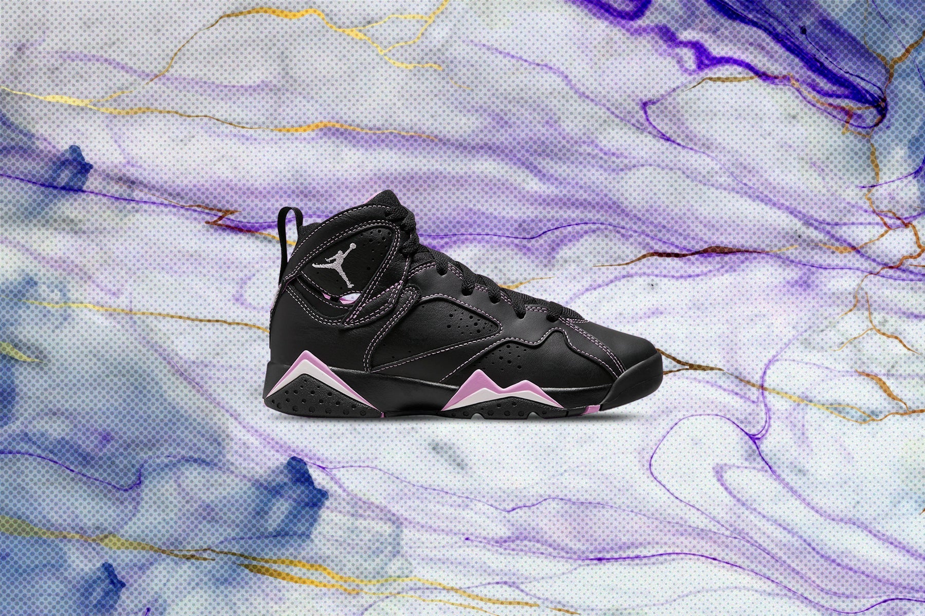 Air Jordan 7 Retro GS Black Barely Grape Rush Fuchsia