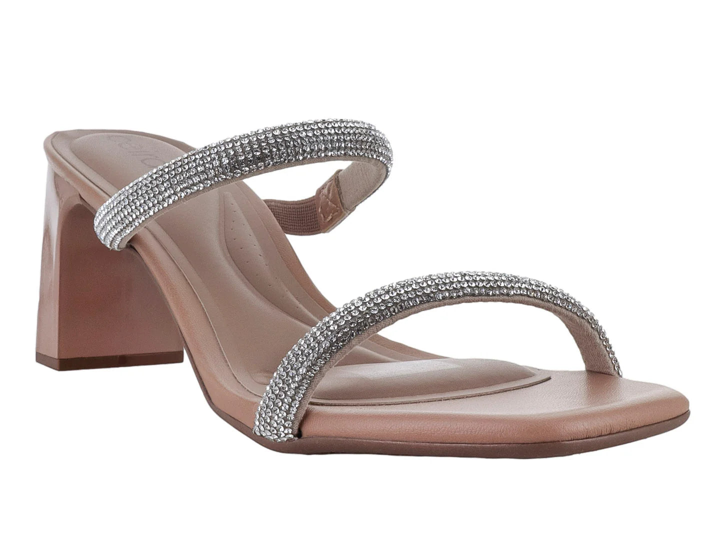 Sandalias Beira Rio Color Nude con Cristales para Mujer