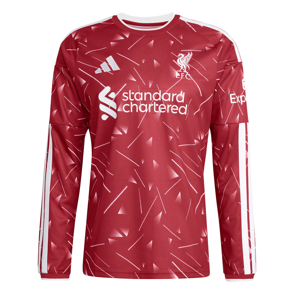adidas Liverpool FC Home Long Sleeve Mens Soccer Jersey 26 27 Red