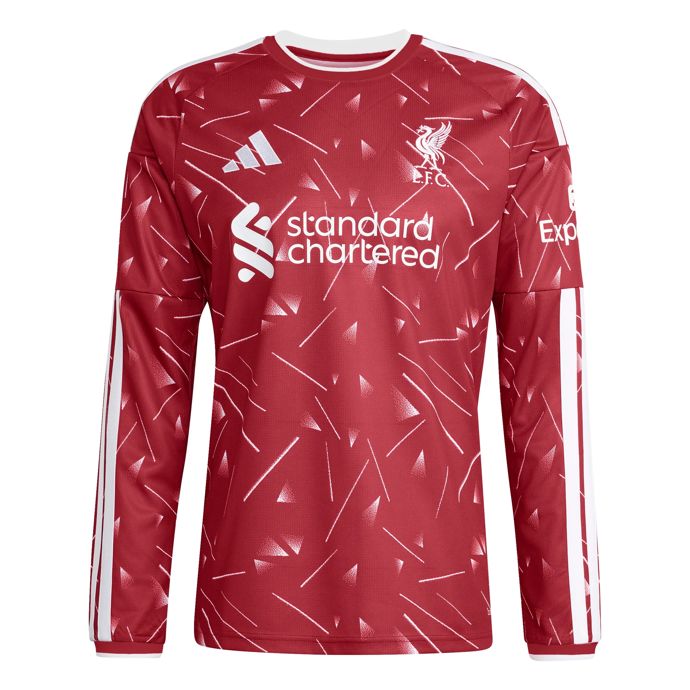 adidas Liverpool FC Home Long Sleeve Mens Soccer Jersey 26 27 Red