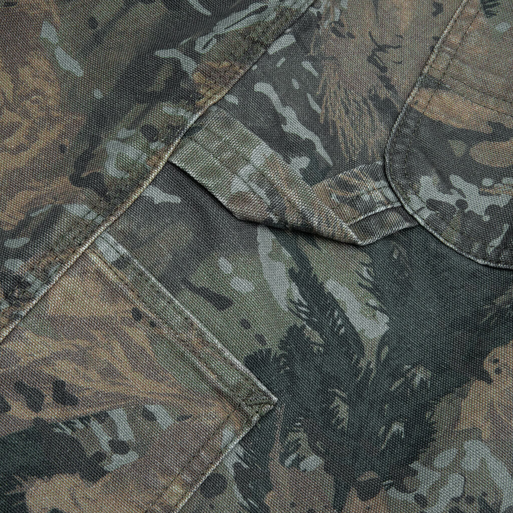 Single Knee Pant Green Camo Combi Stone Washed