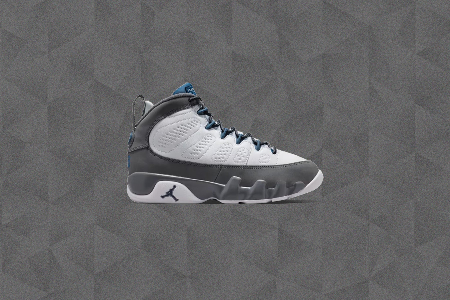 Air Jordan 9 Retro Flint Grey GS White French Blue Flint Grey