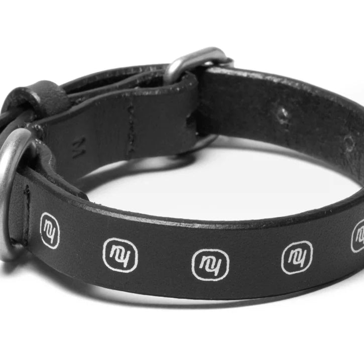 Wide Leather Dog Collar Black