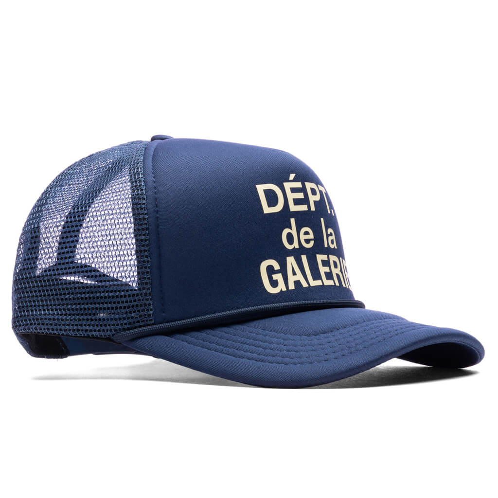 French Logo Trucker Hat Navy