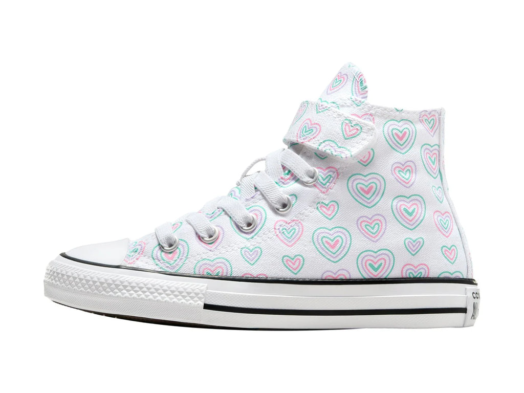 Tenis Converse CTAS HI Blanco y Rosa para Niña
