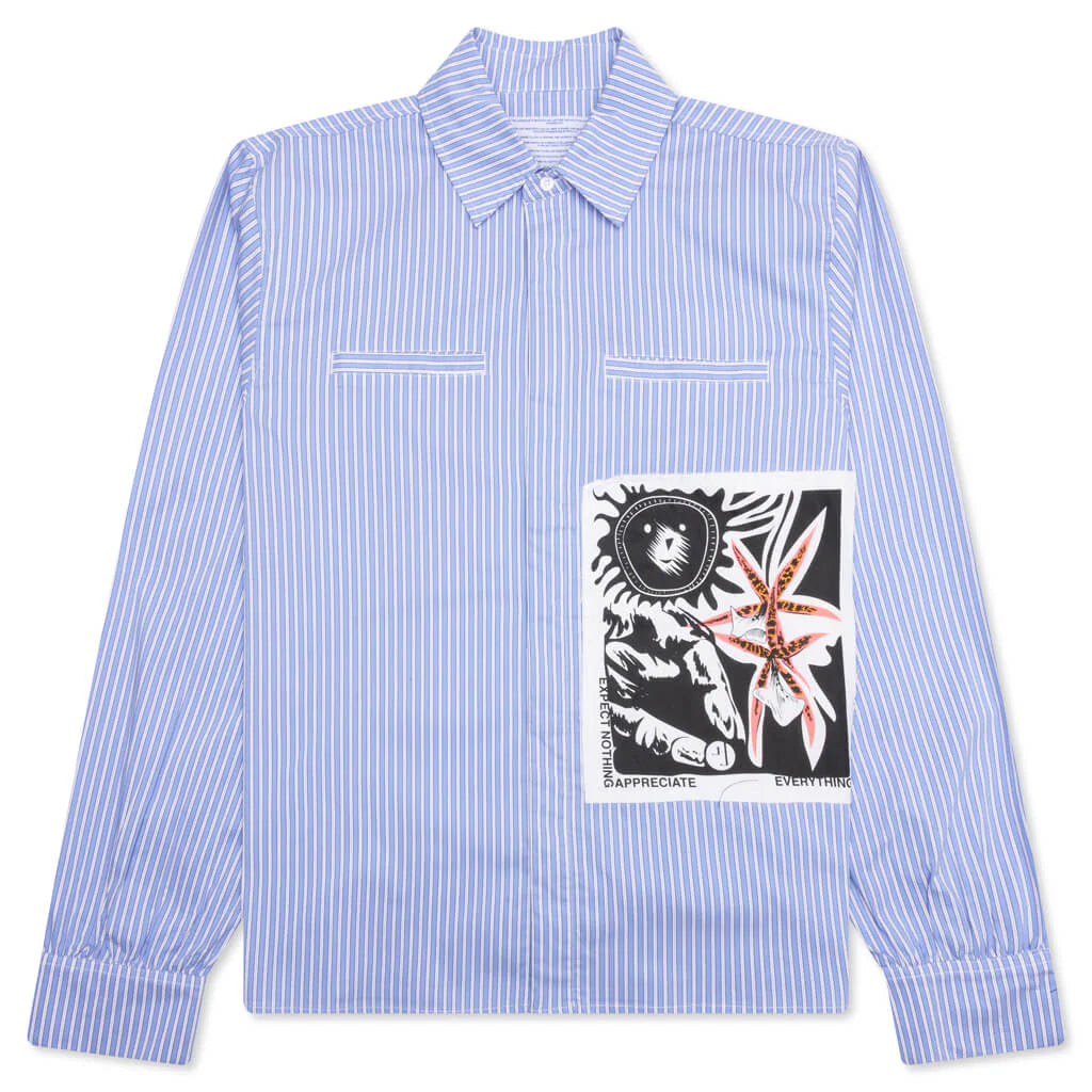 Expect Nothing L S Shirt Blue White