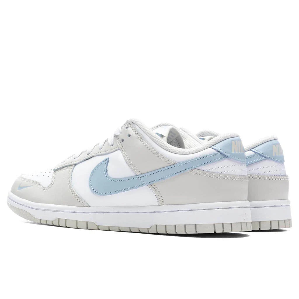 Womens Dunk Low White Light Armory Blue Light Bone