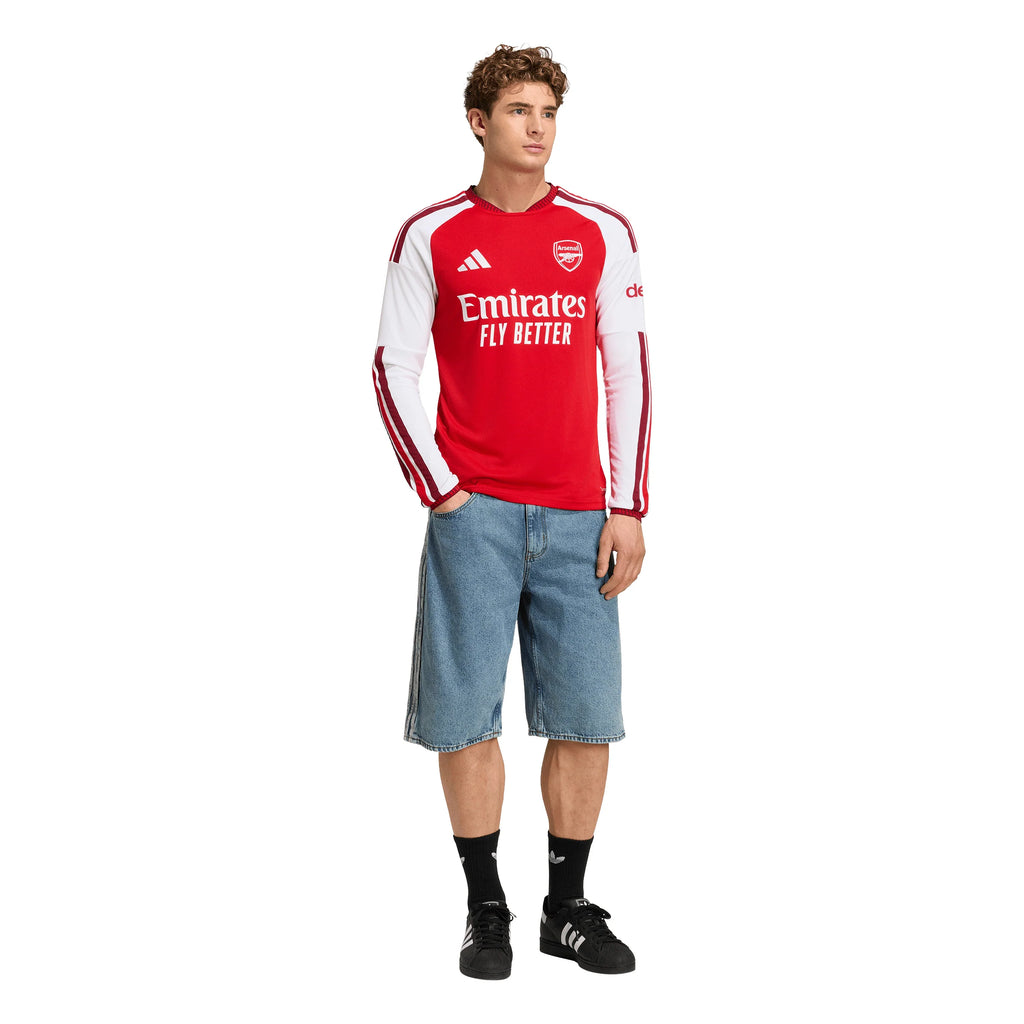 adidas Arsenal FC Home Long Sleeve Mens Soccer Jersey 26 27 Red White