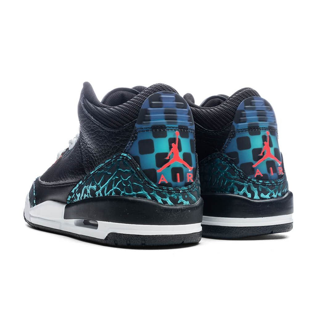 Air Jordan 3 Retro GS Moto Black Siren Red Hyper Jade