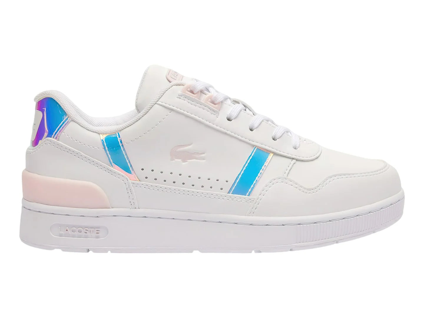 Tenis Lacoste T Clip Blanco y Rosa para Niña