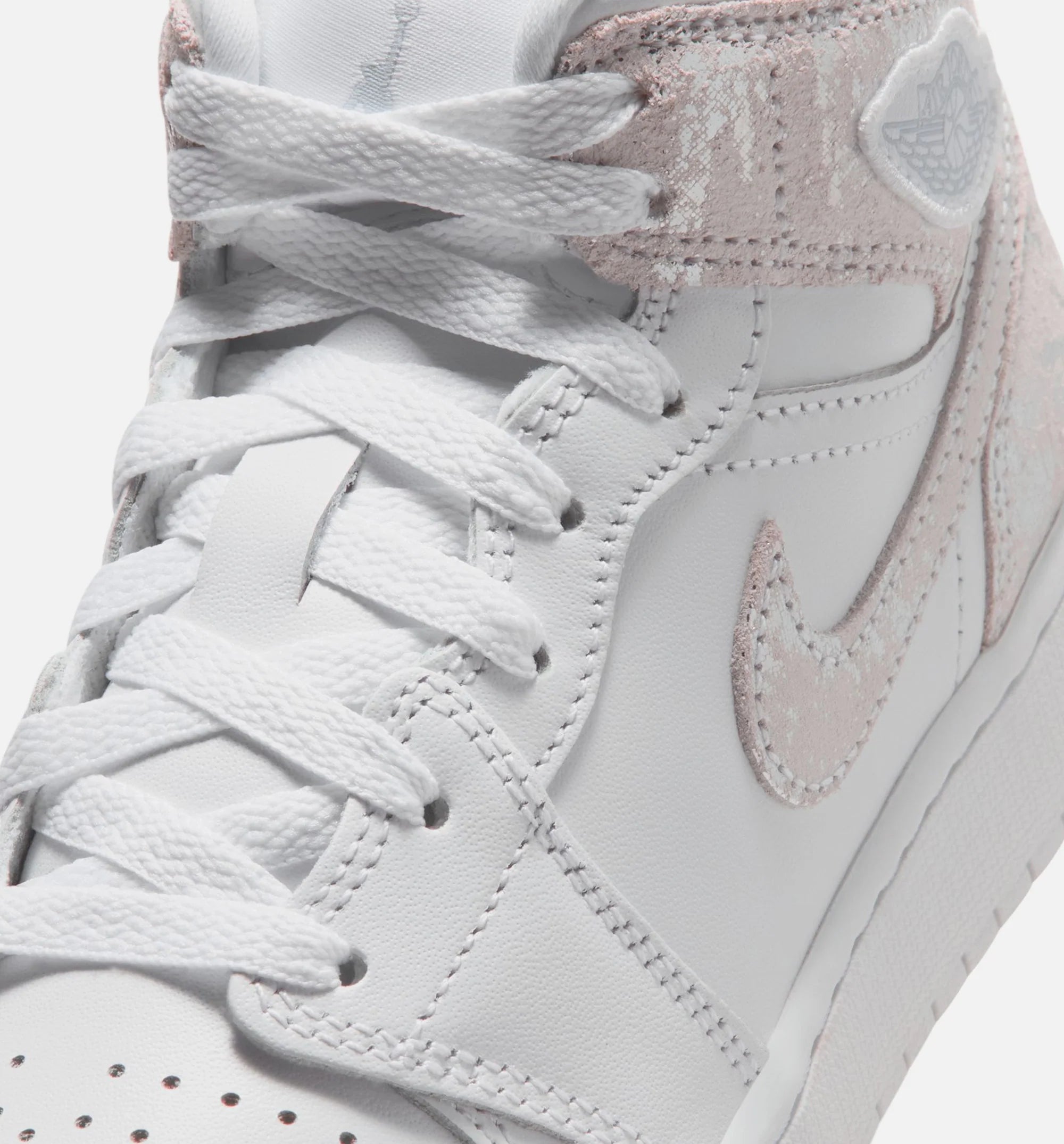 Air Jordan 1 Mid SE Grade School Lifestyle Shoe White Field Silver