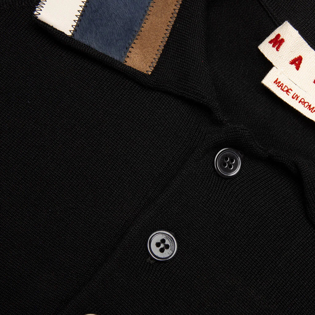 Light Wool With Patchwork Gauge Polo Black