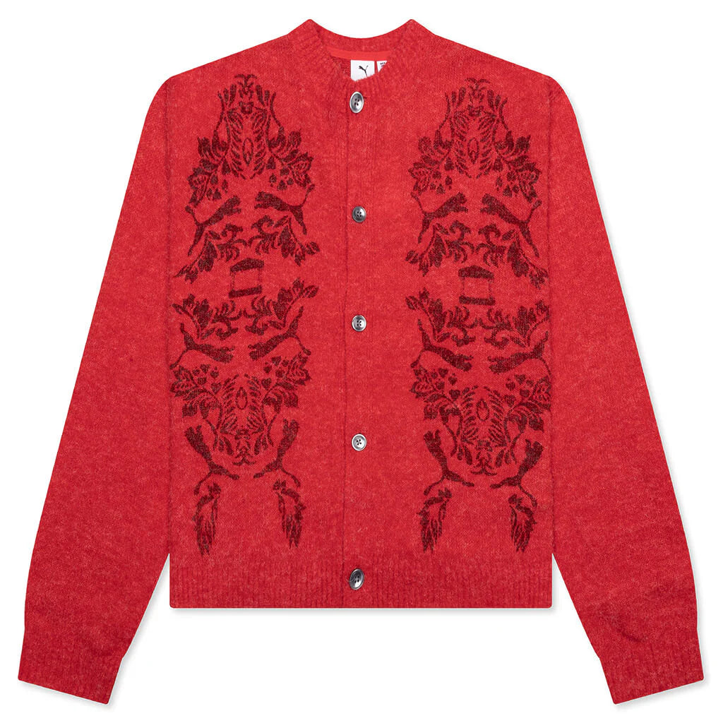 Puma x Aries Knitted Cardigan Red