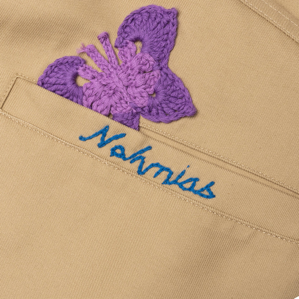 Crochet Patch Worker Jacket Sand