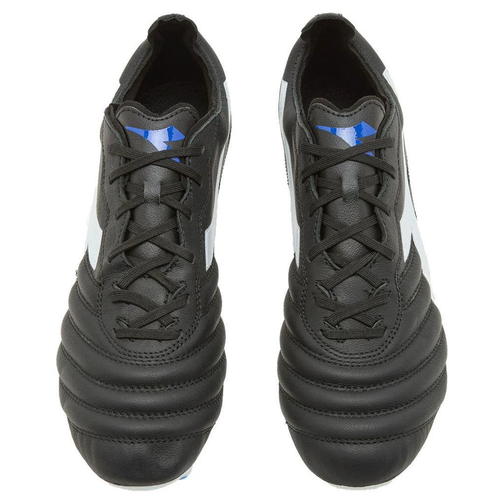 Diadora Brasil Elite 2 LT LP 12 FG Firm Ground Soccer Cleats Black White Royal Blue