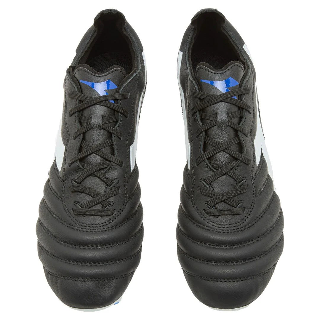 Diadora Brasil Elite 2 LT LP 12 FG Firm Ground Soccer Cleats Black White Royal Blue