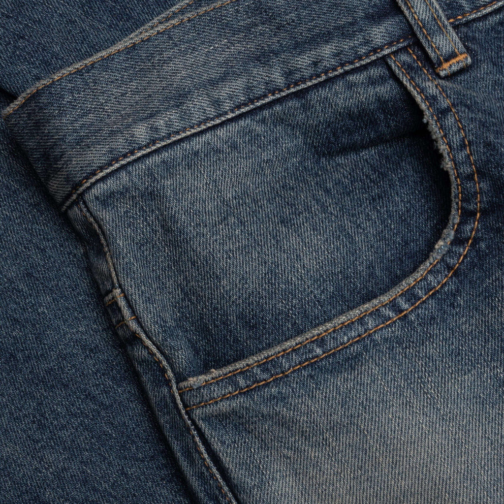 Distressed Denim Trousers Indigo Blue
