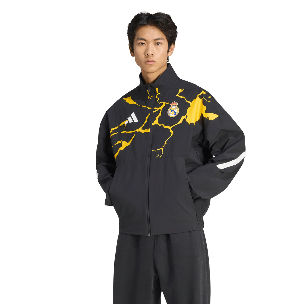 adidas Real Madrid Avengers ZNE Anthem Mens Soccer Jacket Black