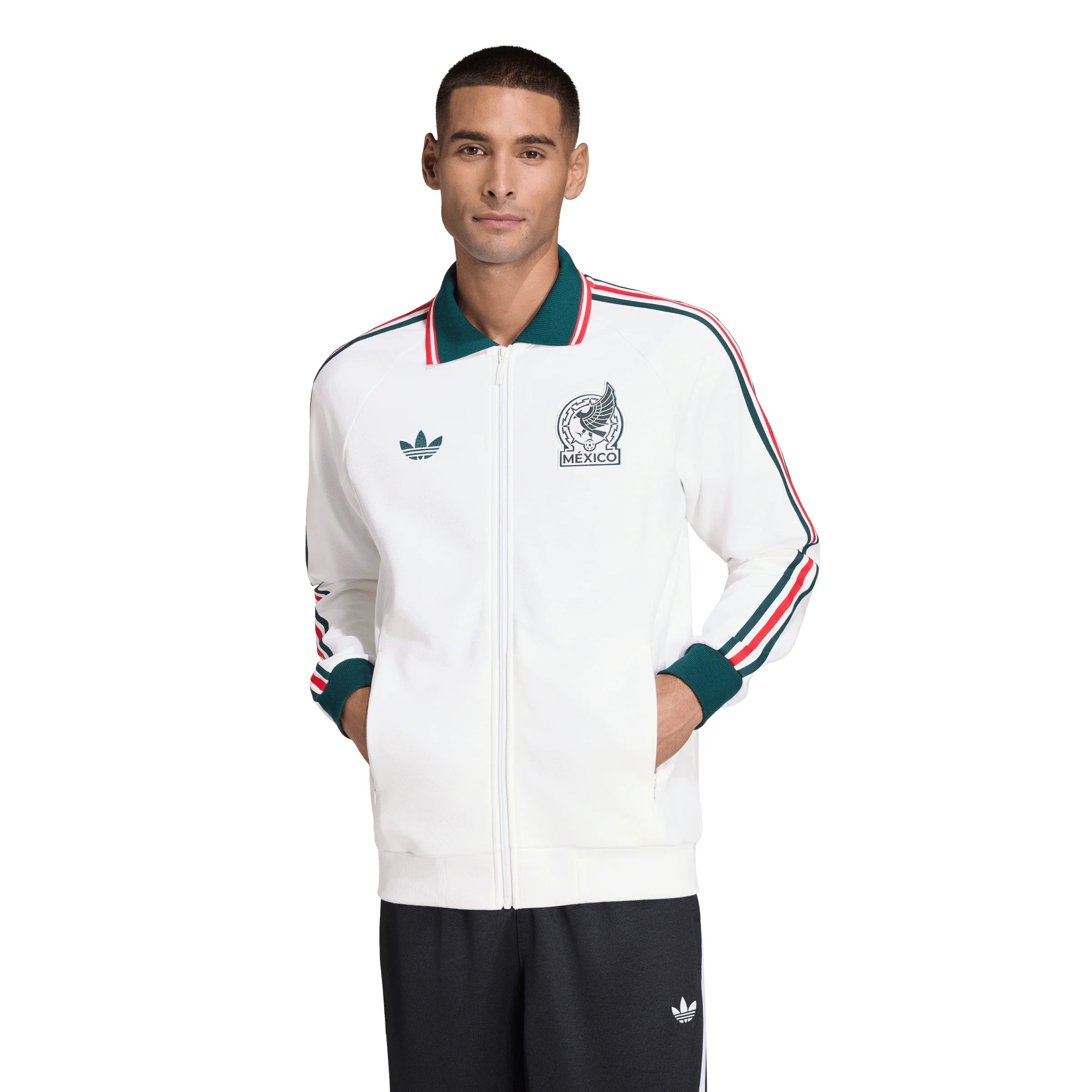 adidas Mexico Away Anthem Mens Soccer Jacket White